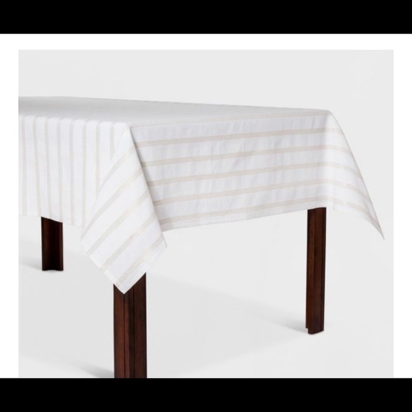 Metallic Stripe Tablecloth White/Gold - Opalhouse™ - Picture 3 of 4